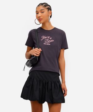 camiseta feminina de algodão friends cinza