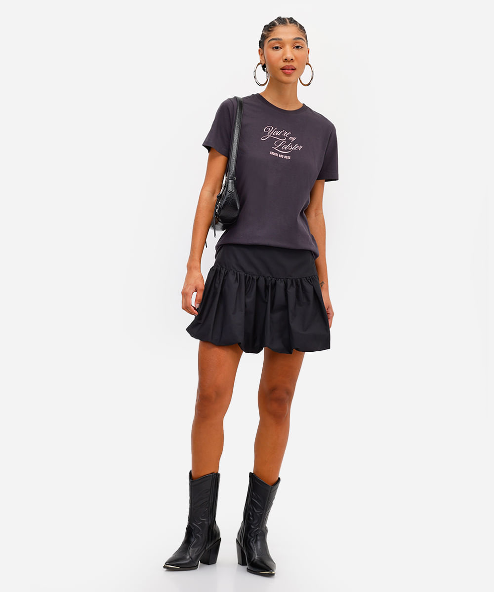 camiseta feminina de algodão friends cinza