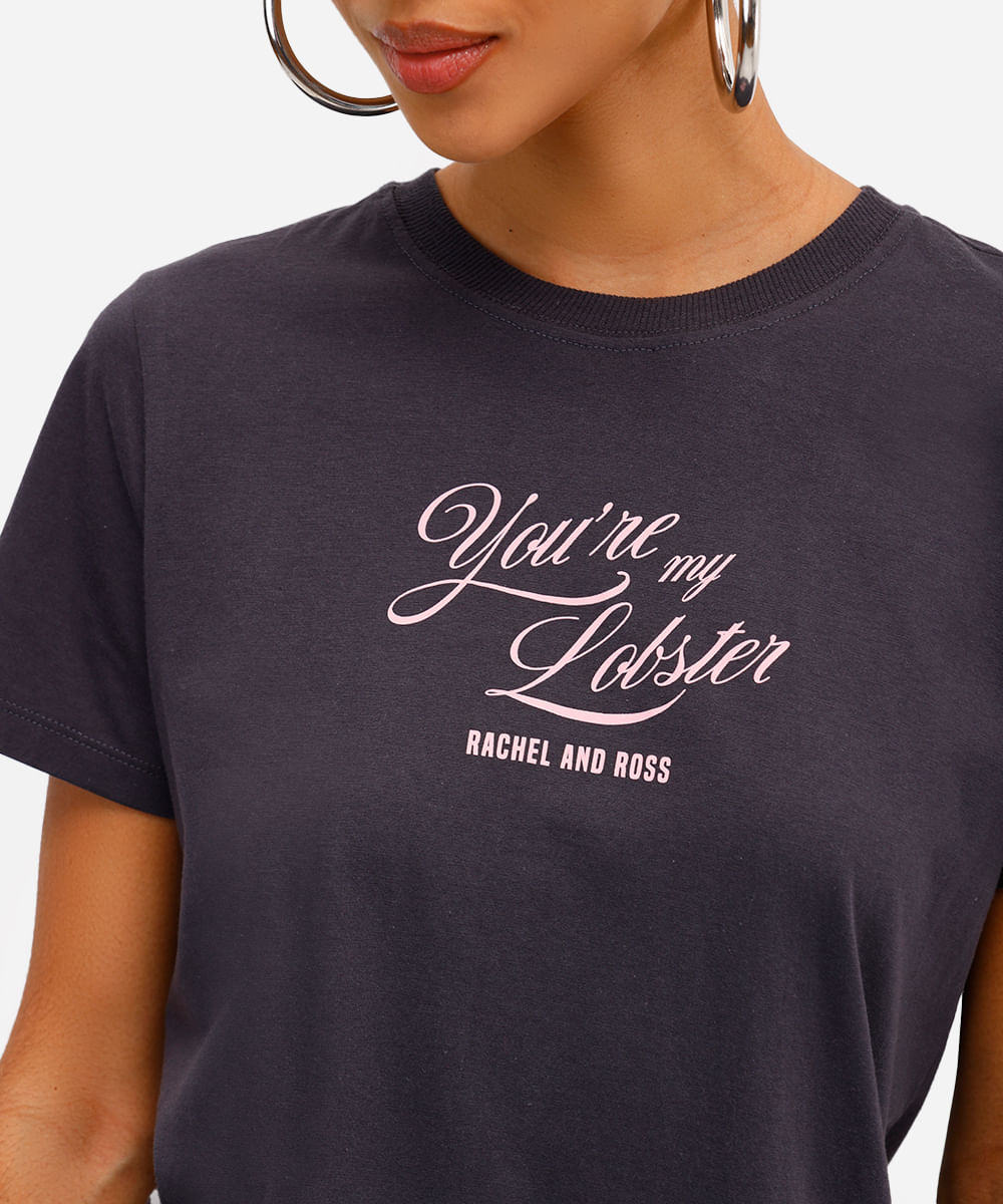 camiseta feminina de algodão friends cinza