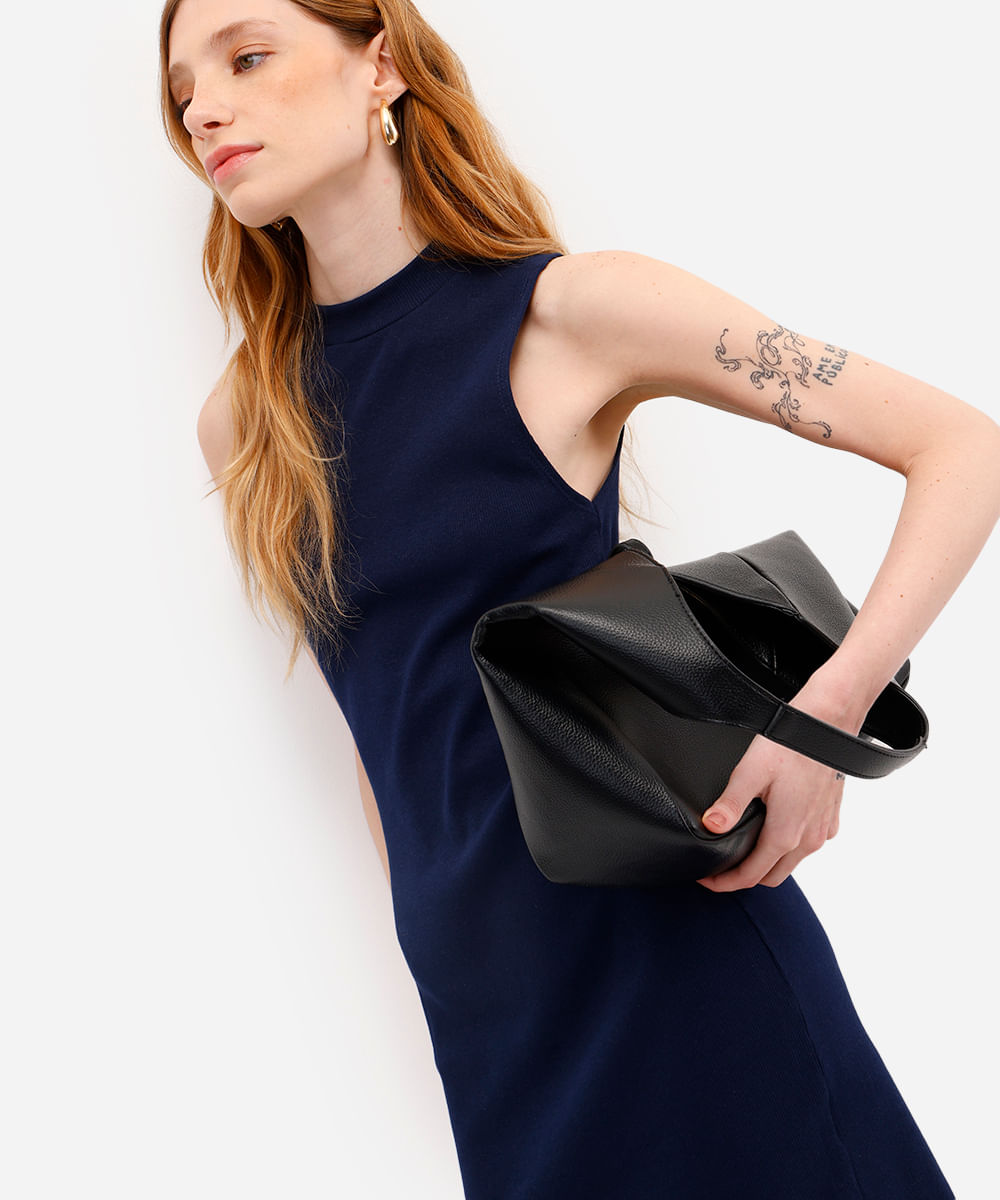 vestido curto feminino de algodão canelado azul