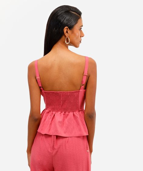 bata feminina de viscose texturizada rosa
