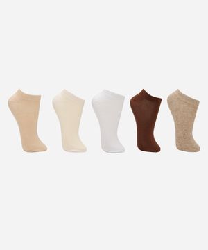 kit de 5 meias femininas cano baixo colorida