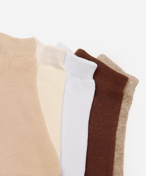 kit de 5 meias femininas cano baixo colorida
