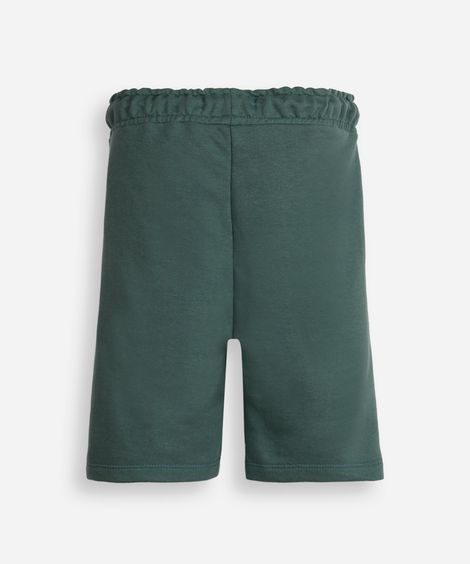 bermuda infantil de moletom sem felpa estampado verde