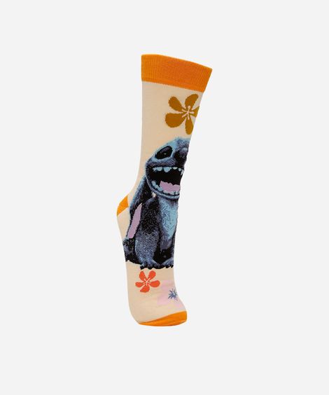 meia masculina cano longo stitch colorida
