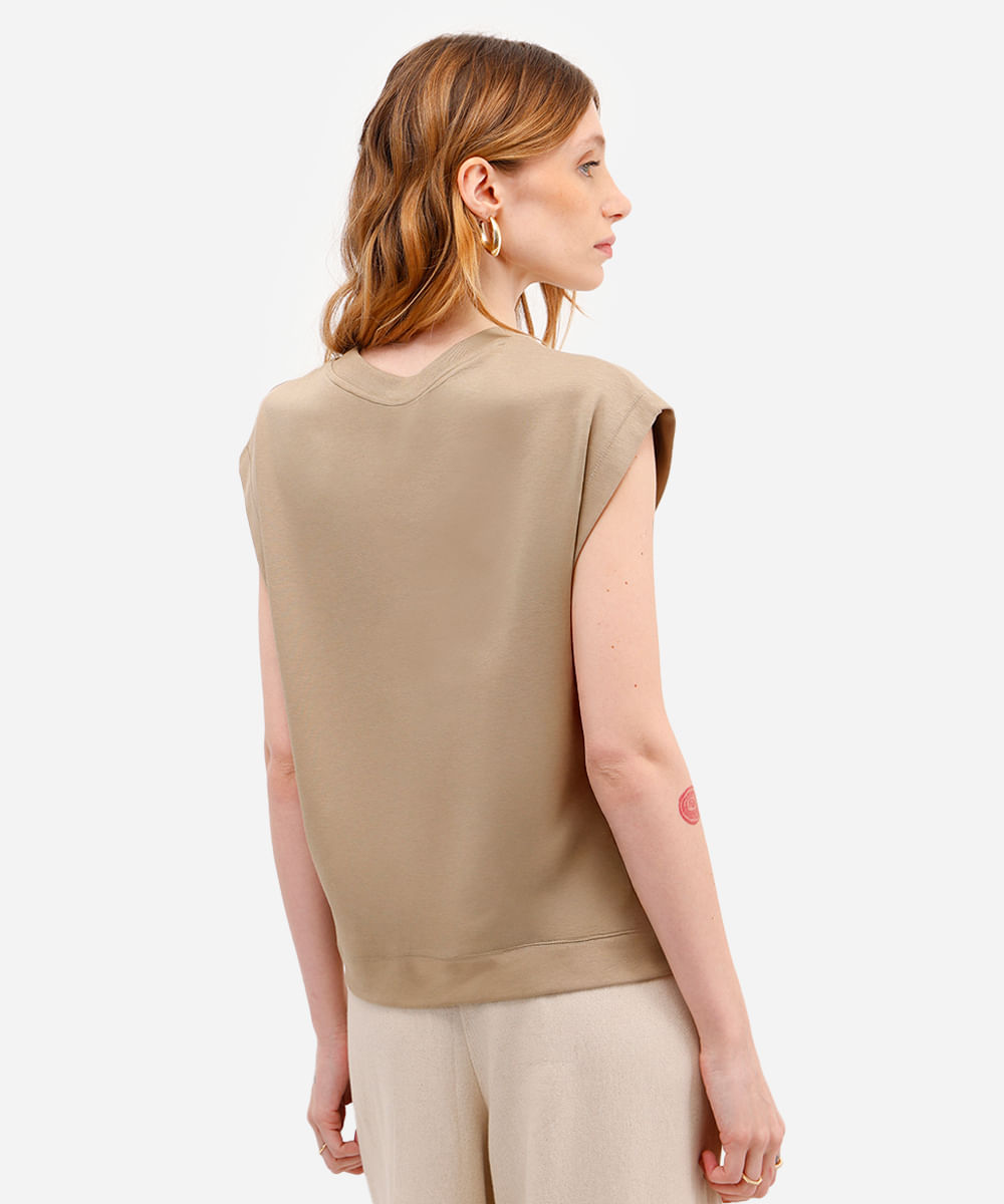 blusa feminina de algodão peruano bege