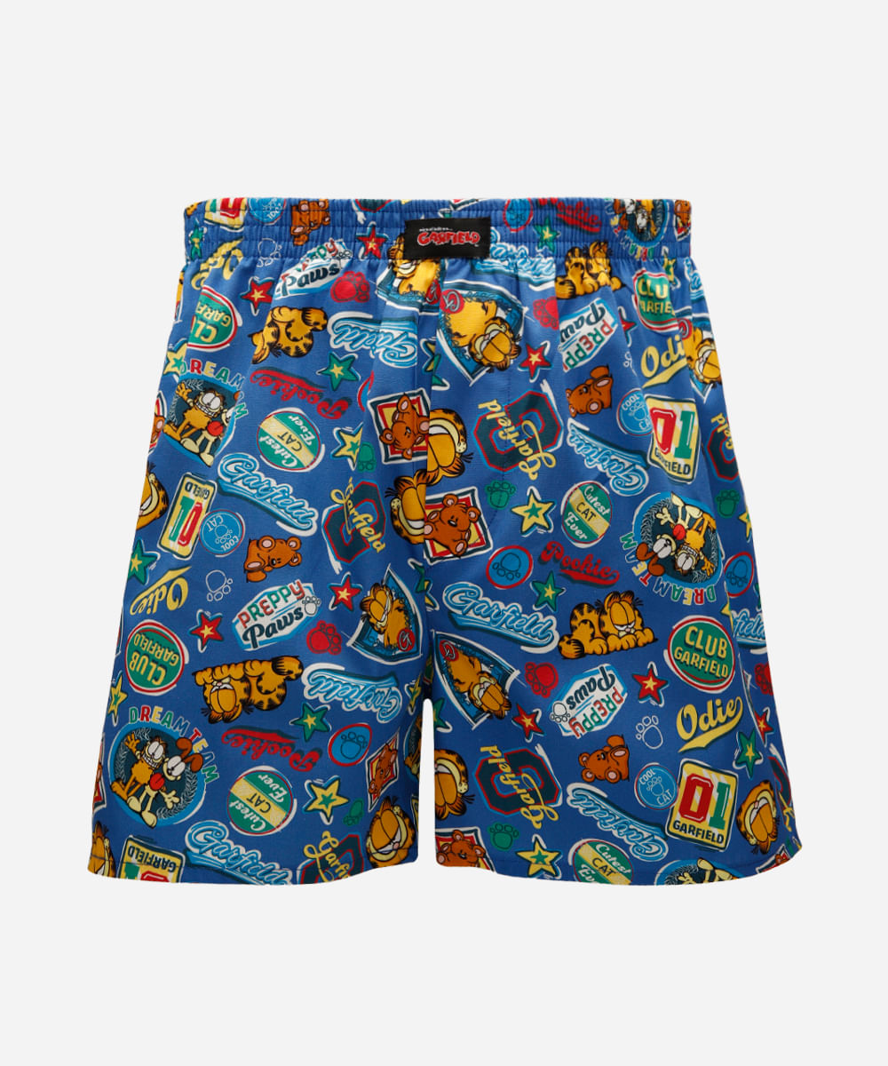 cueca masculina samba canção garfield azul