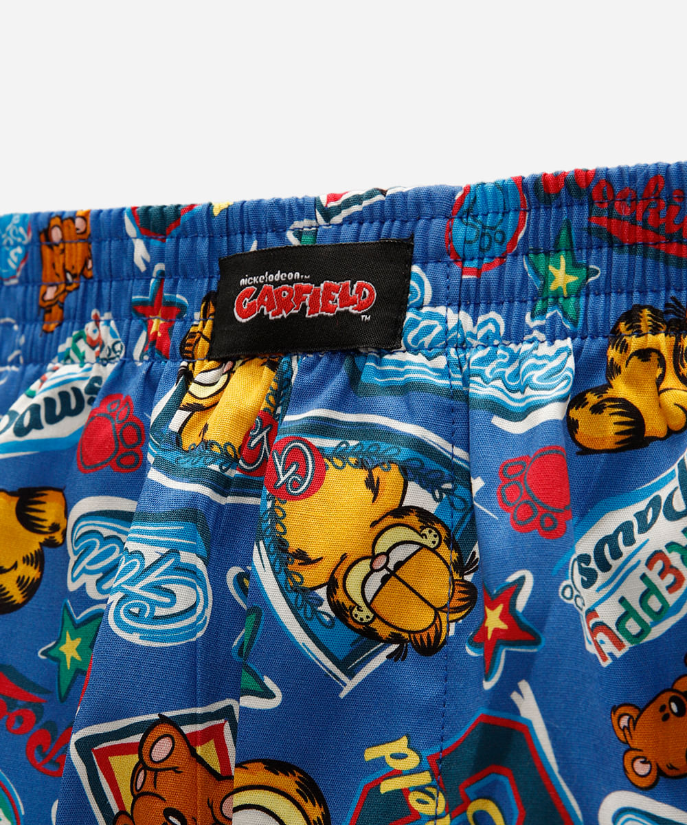 cueca masculina samba canção garfield azul