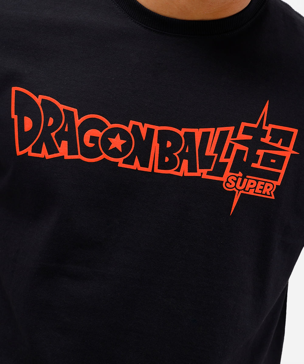 camiseta masculina de algodão dragon ball preta
