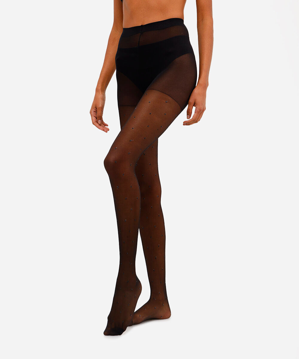 Meia calça fio 15 de poá preto