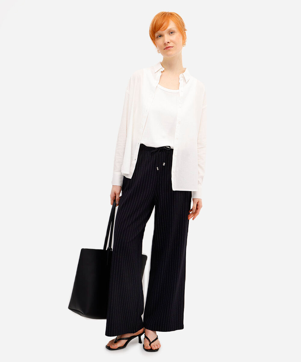 camisa oversized manga longa off white