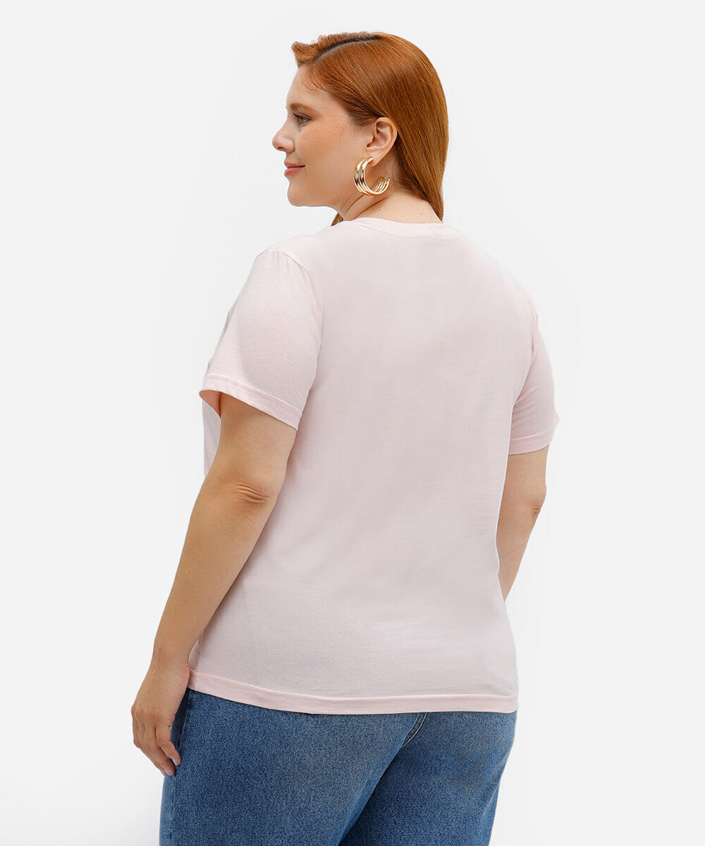 camiseta feminina de algodão chihuahua mindset plus size rosa