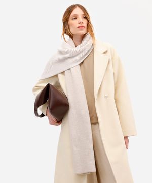 cachecol de tricot canelado off white