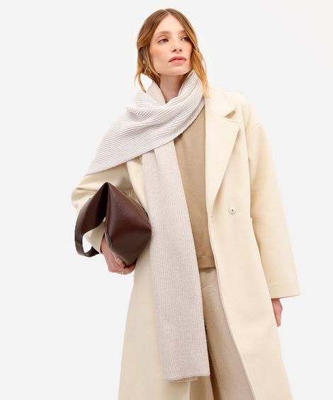 cachecol de tricot canelado off white