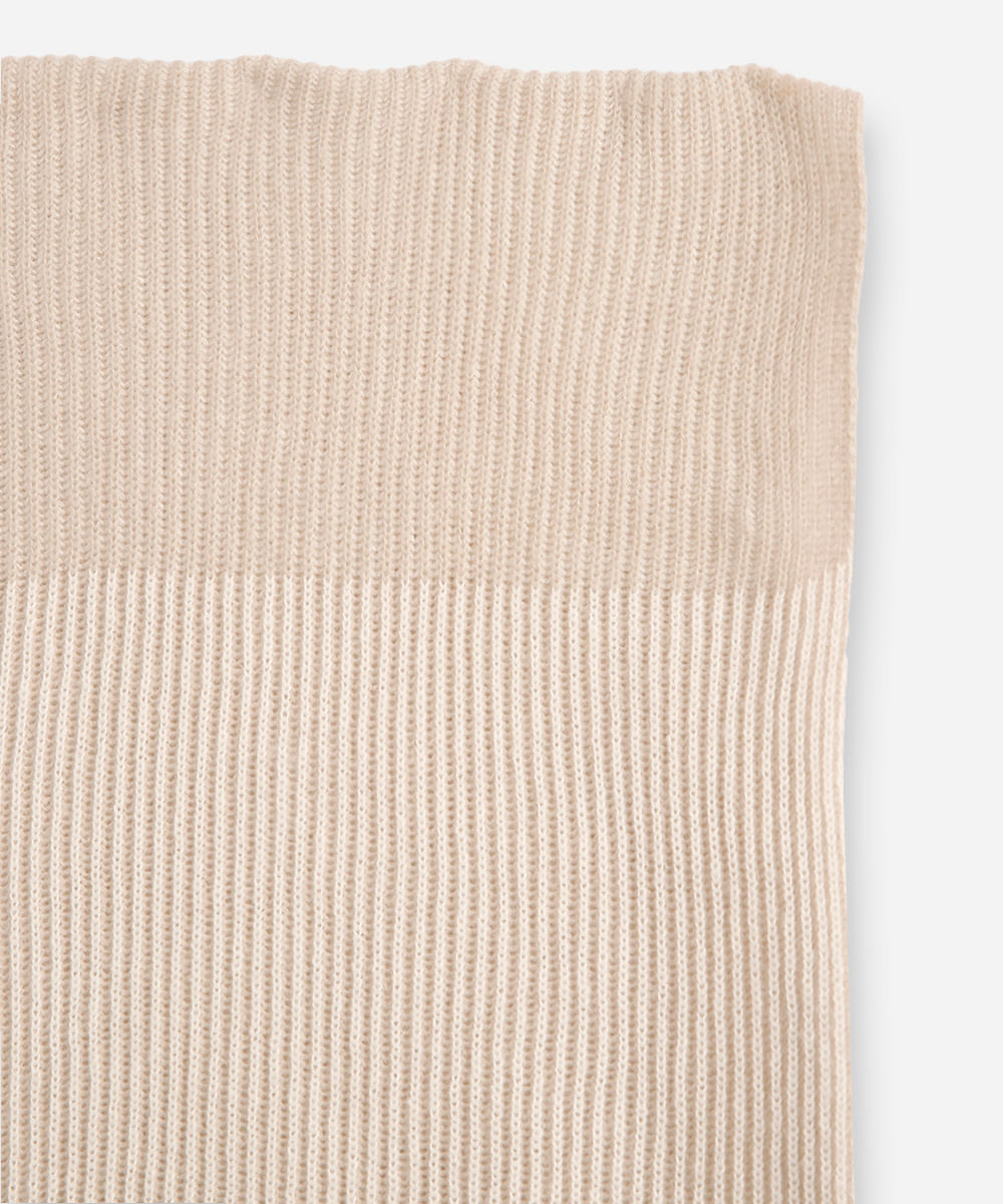 cachecol de tricot canelado off white