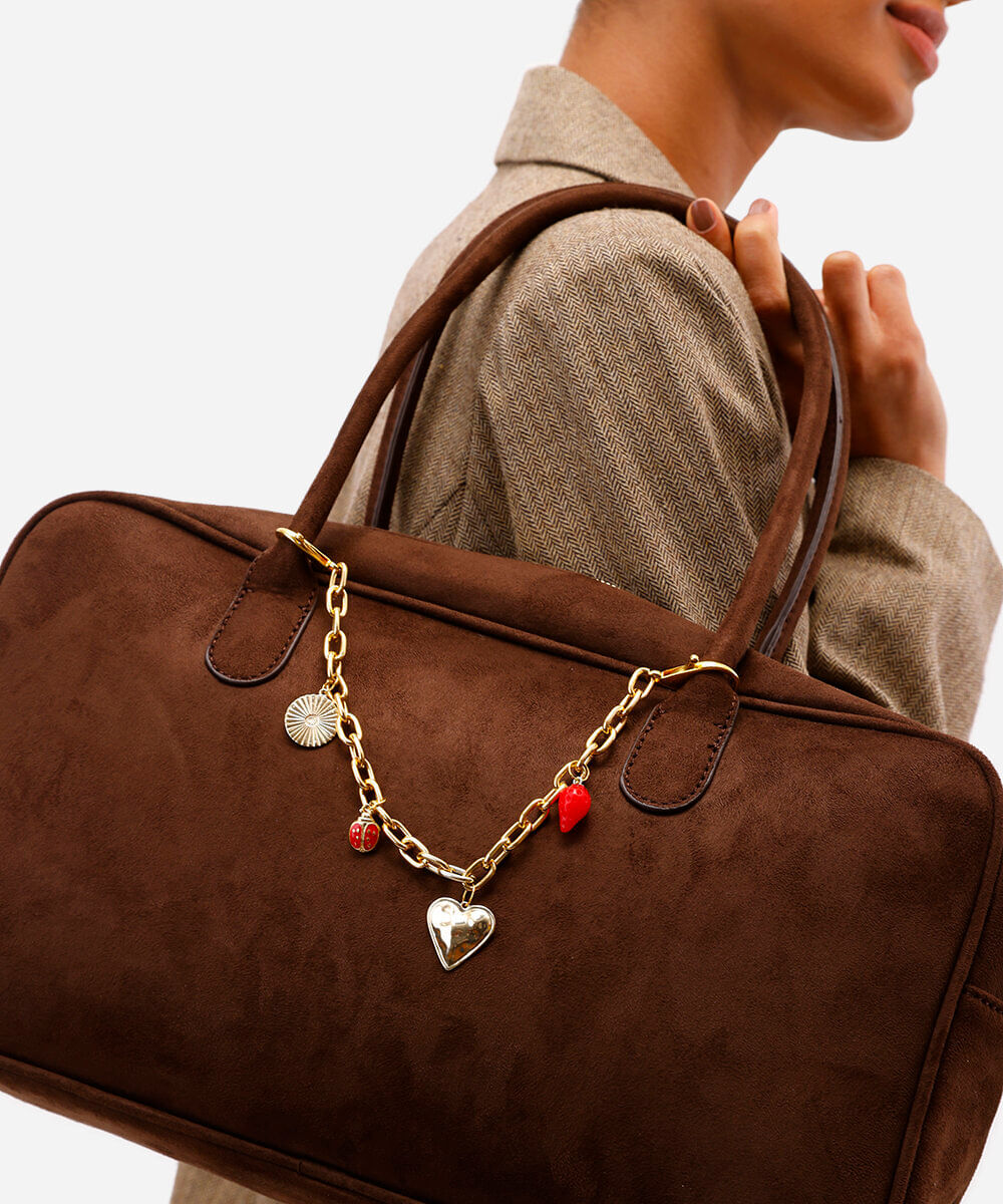 chaveiro bag charm mix de pingentes dourado