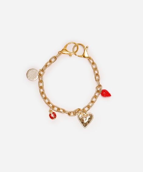 chaveiro bag charm mix de pingentes dourado