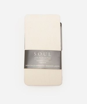 meia calça feminina arrastão laços off white