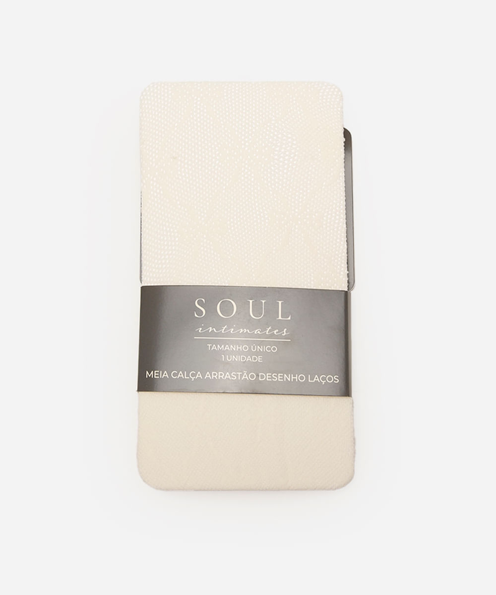 meia calça feminina arrastão laços off white