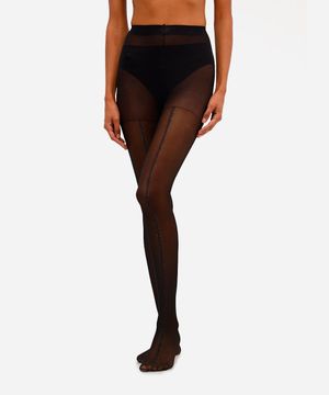meia calça feminina fio 15 lurex preta