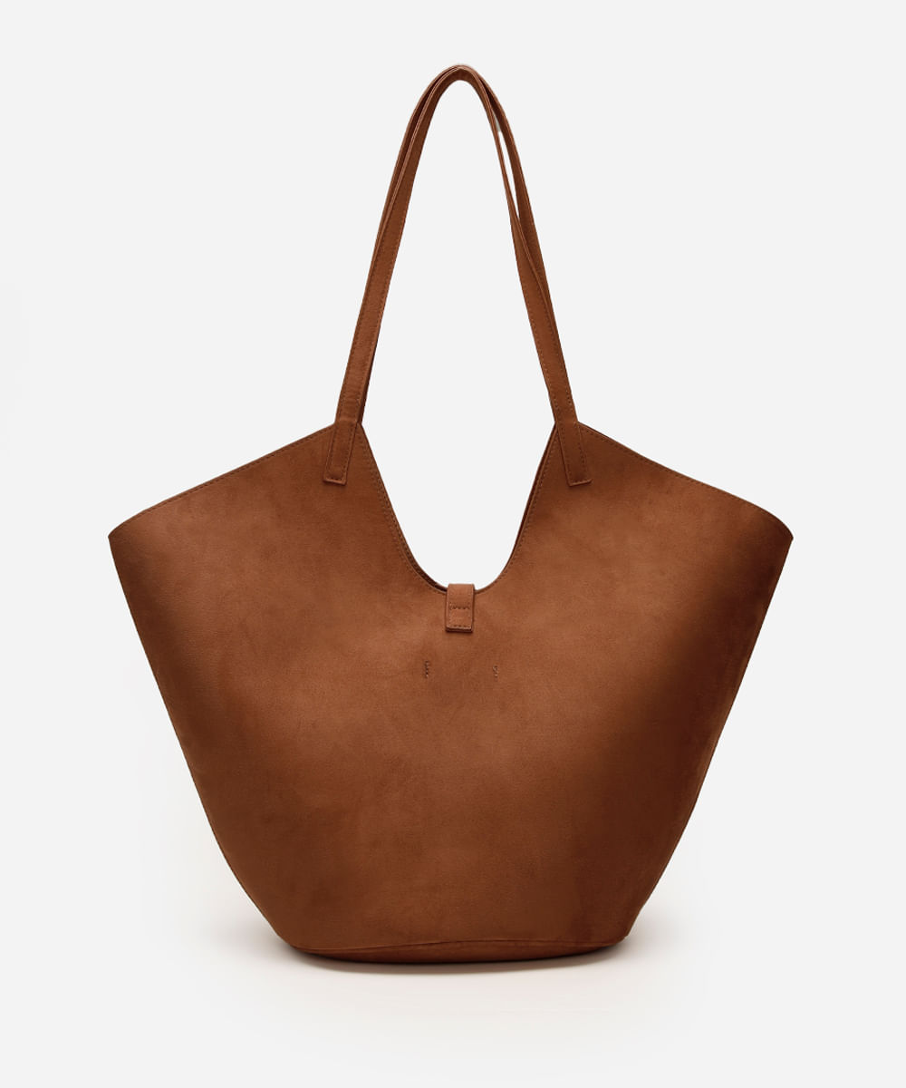 bolsa shopper de suede mindset marrom