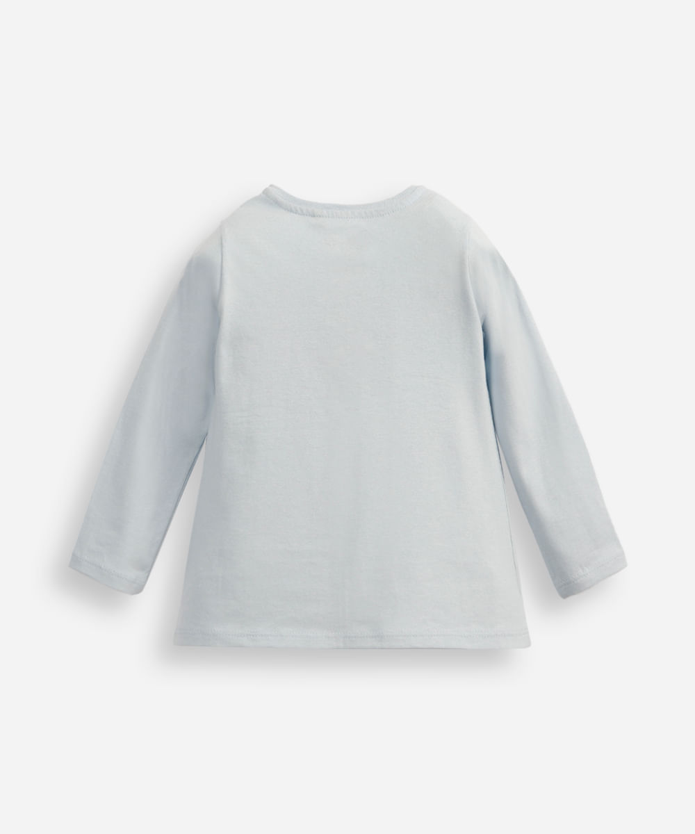 blusa infantil de algodão stitch com glitter azul