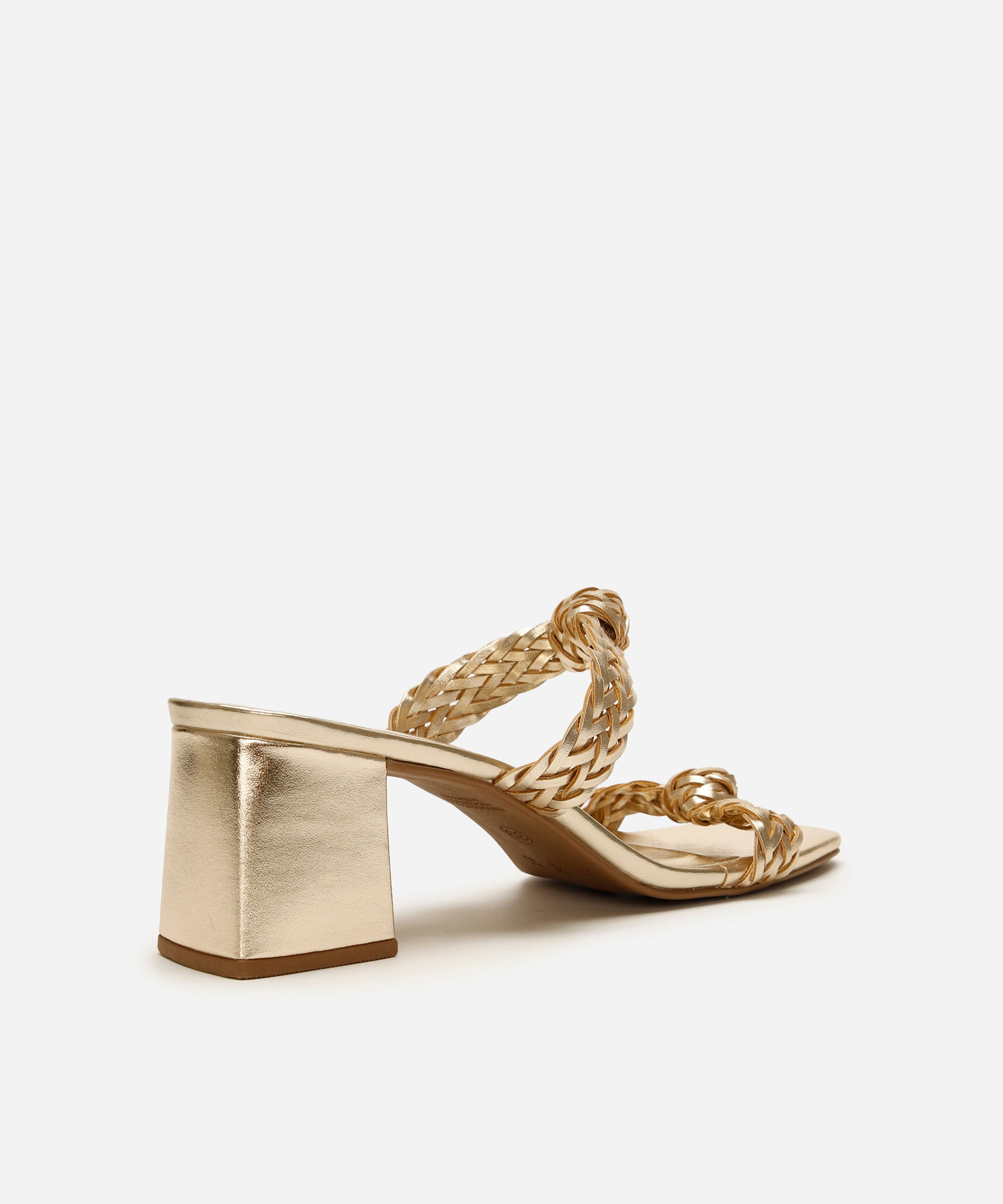 tamanco tira trançada metalizado oneself dourado