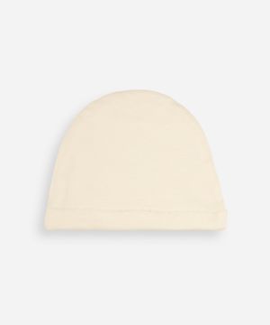 kit bebê touca e luva urso off white