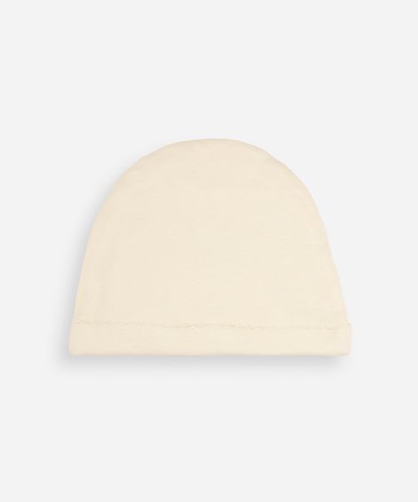 kit bebê touca e luva urso off white