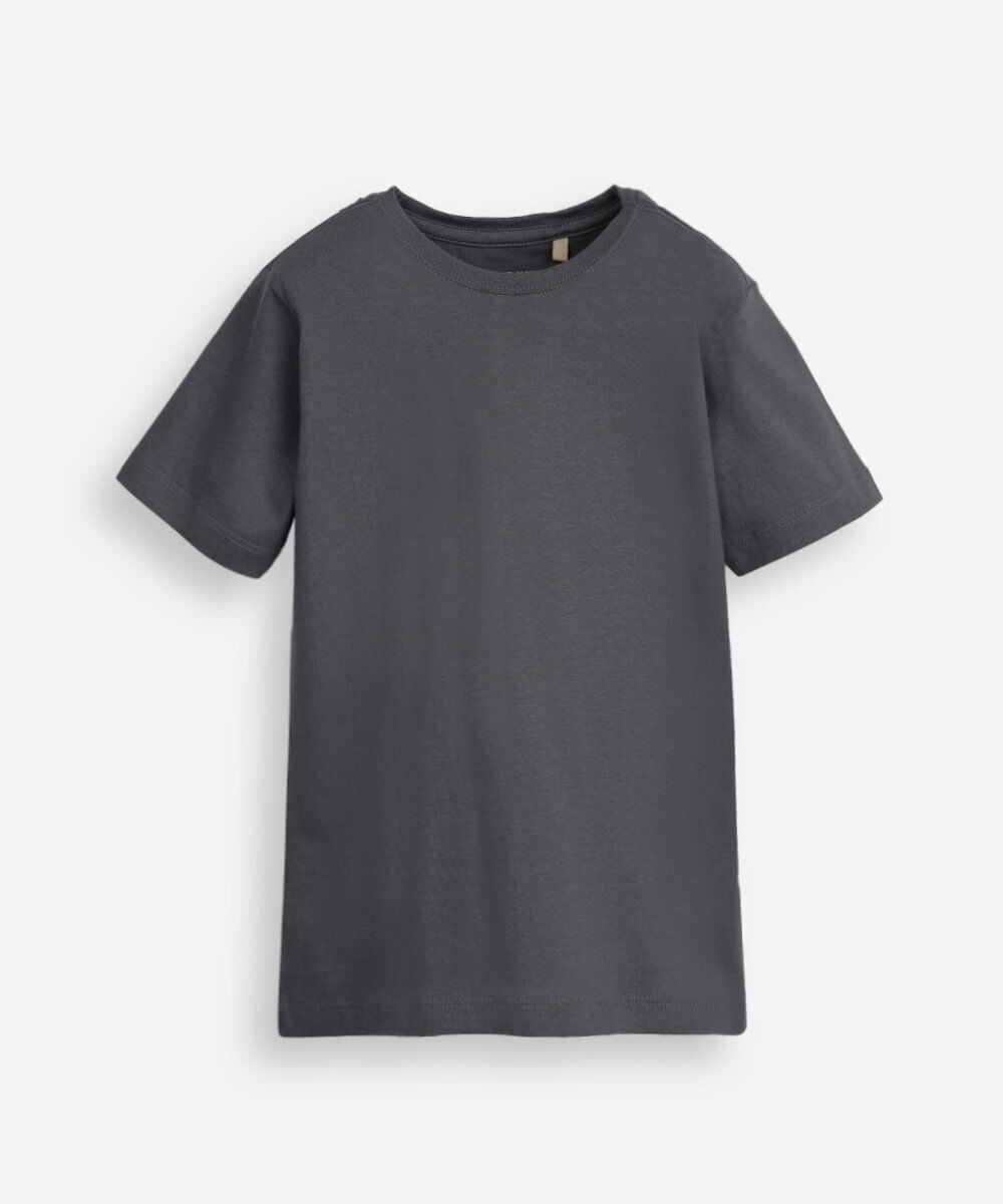 camiseta de algodão infantil manga curta básica azul