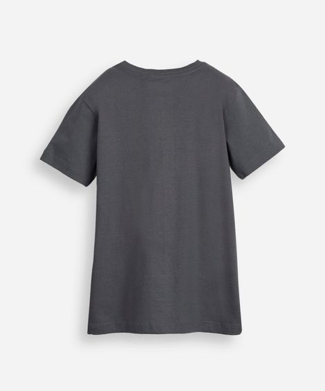 camiseta de algodão infantil manga curta básica azul