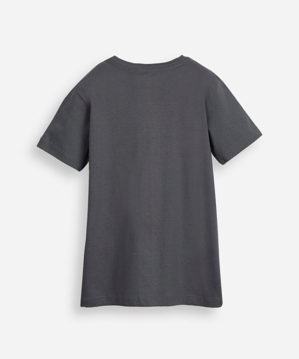 camiseta de algodão infantil manga curta básica azul