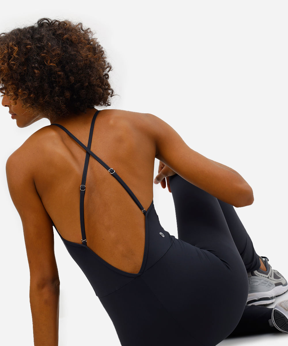 macacão feminino esportivo ace de poliamida preto