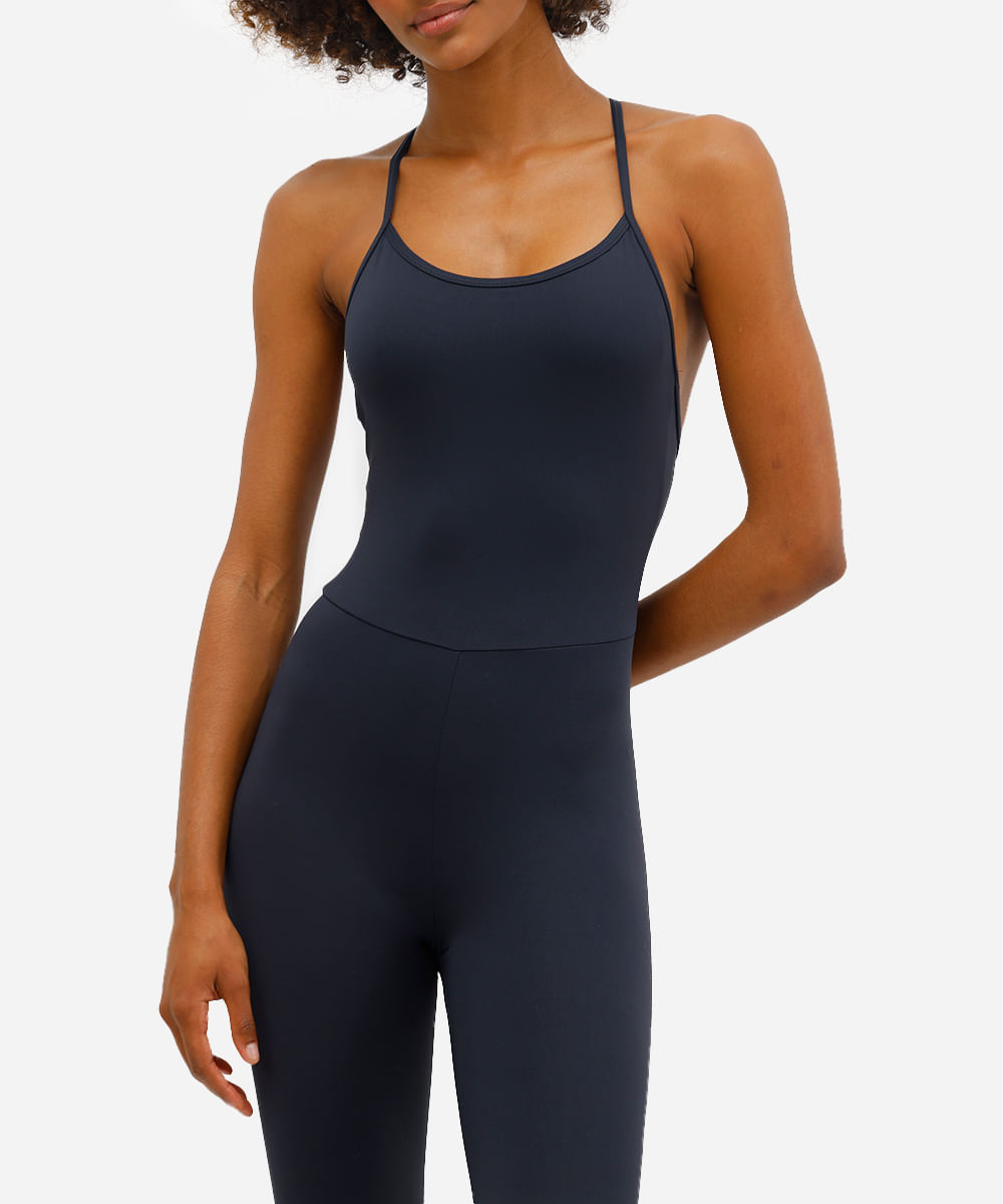 macacão feminino esportivo de poliamida preto