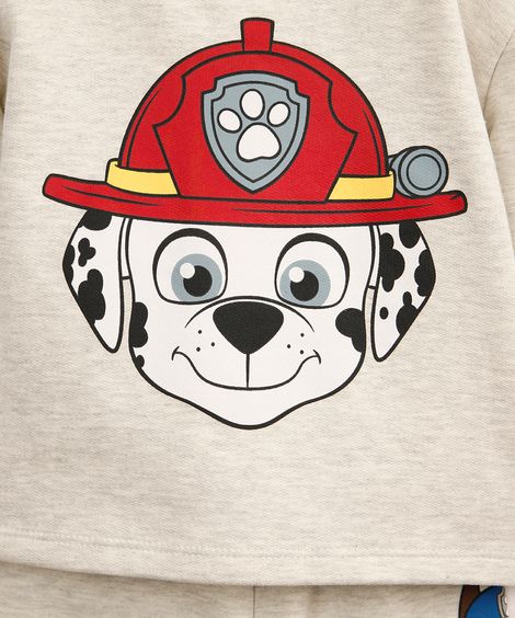 pijama longo infantil patrulha canina cinza