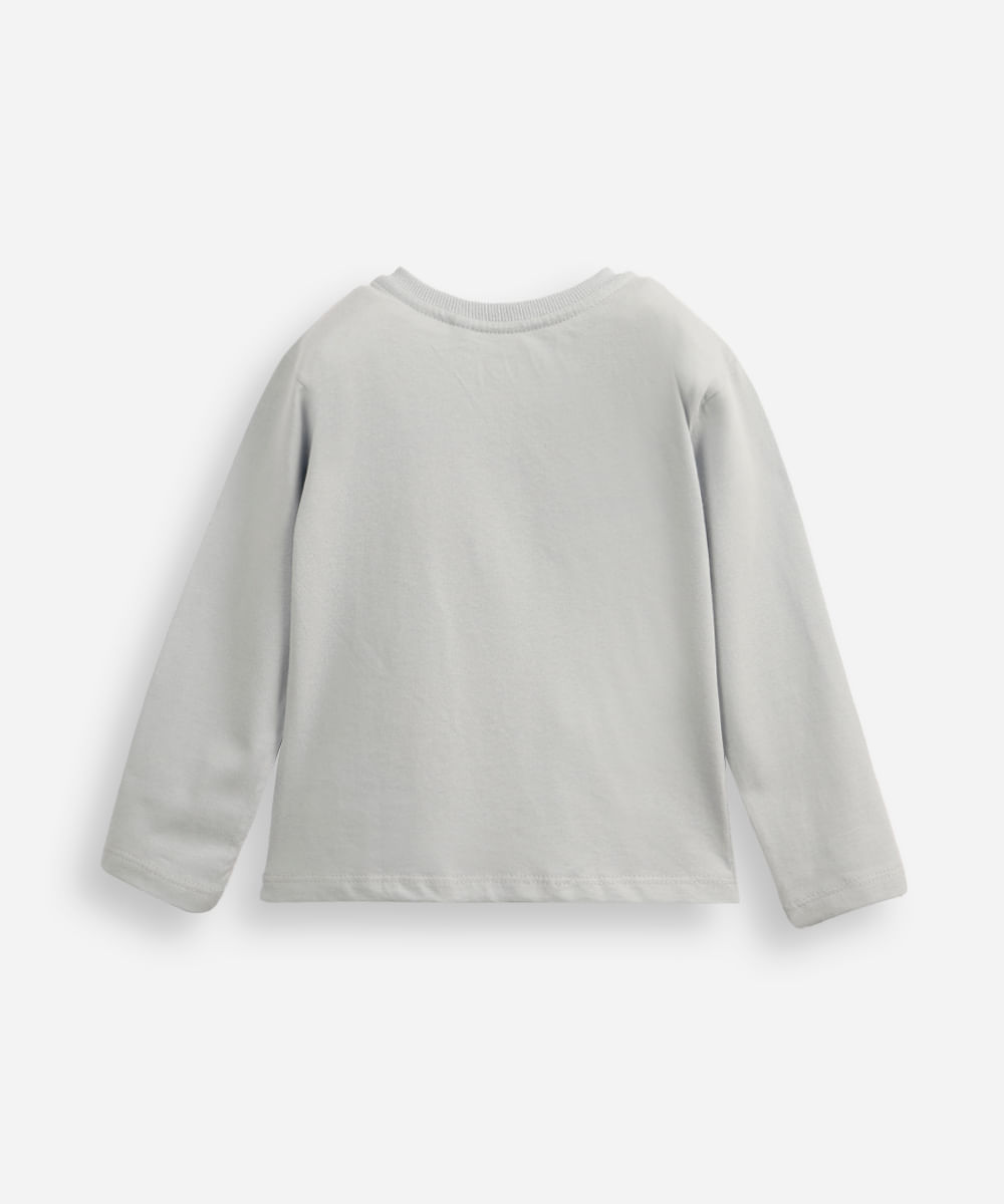 camiseta infantil de algodão manga longa bluey azul