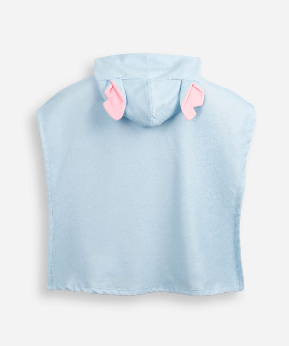 poncho saída de praia infantil stitch azul