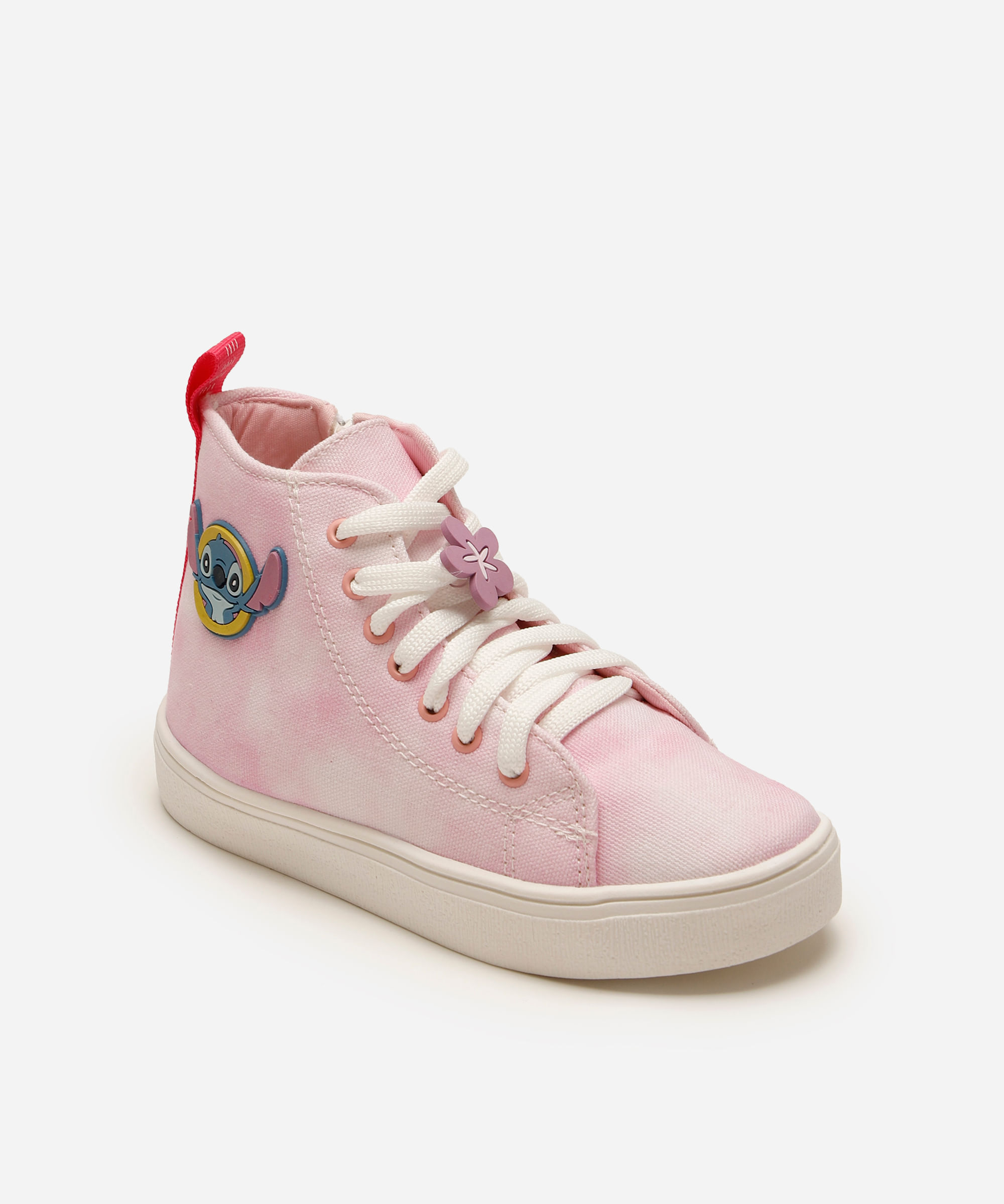 tênis infantil cano médio lilo e stitch rosa