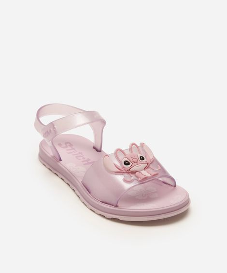 sandália infantil brilhos stitch lilás
