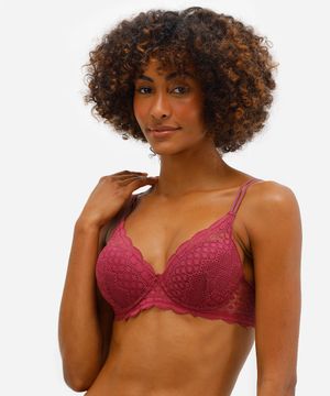 sutiã meia taça de renda roxo