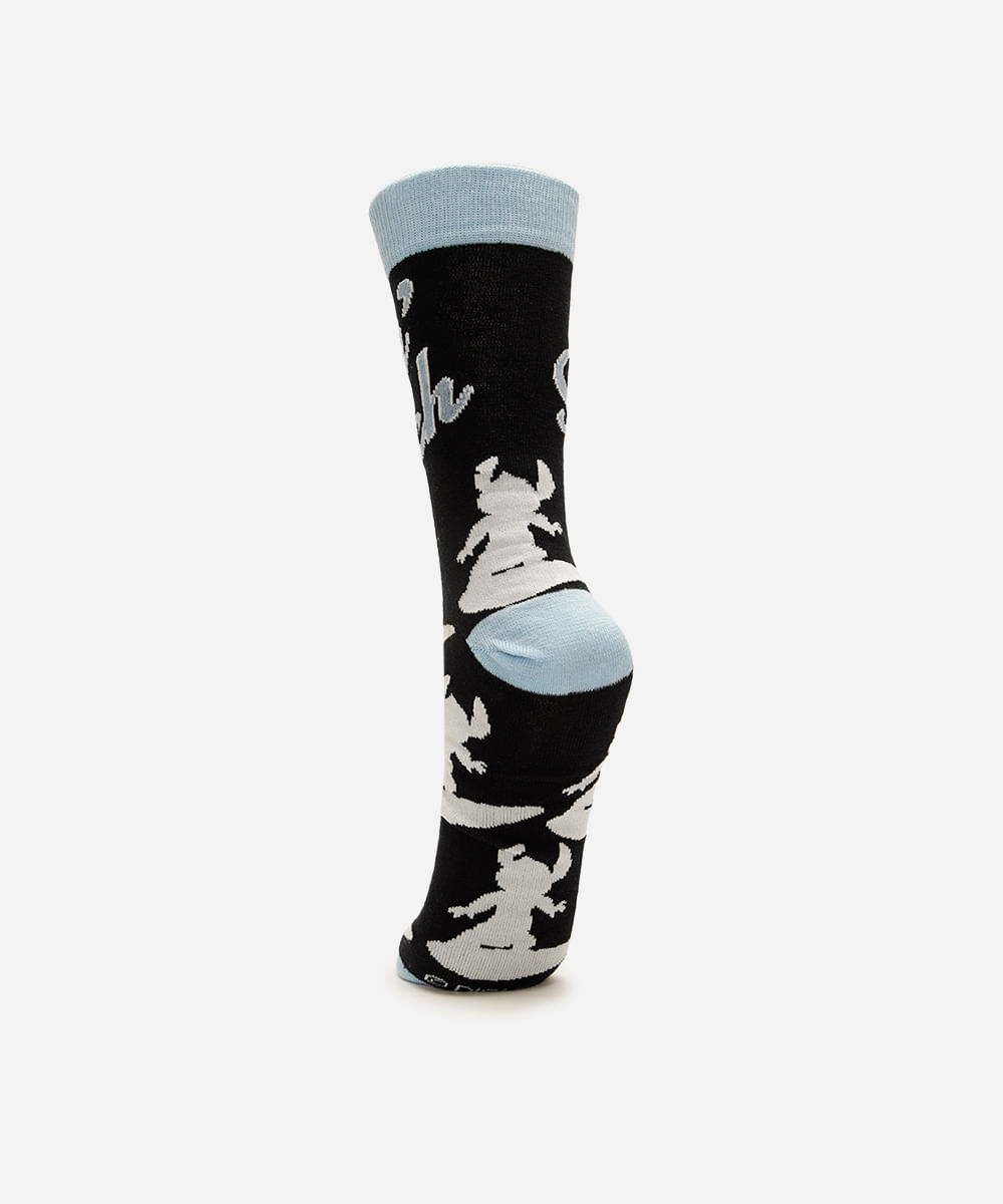 meia masculina cano longo stitch colorida