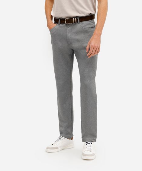 calça slim masculina com cordão cinza