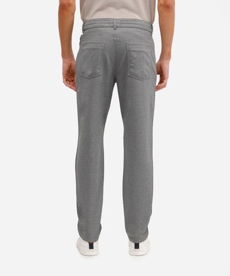 calça slim masculina com cordão cinza