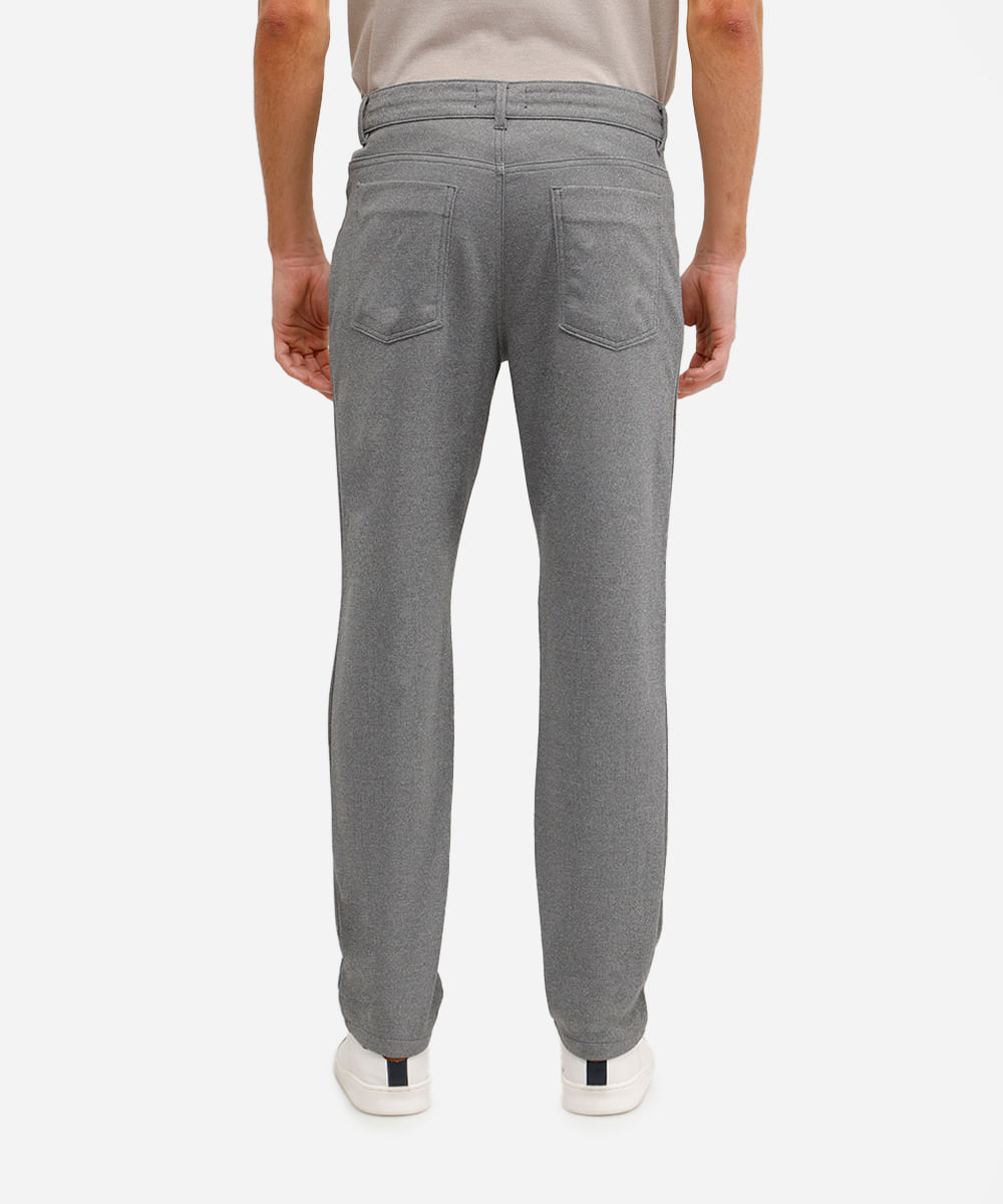 calça slim masculina com cordão cinza