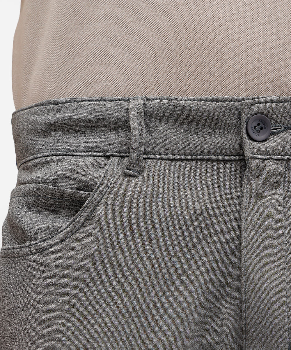 calça slim masculina com cordão cinza
