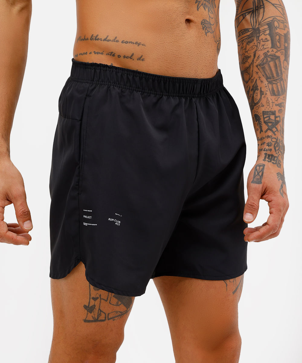 short running masculino esportivo preto