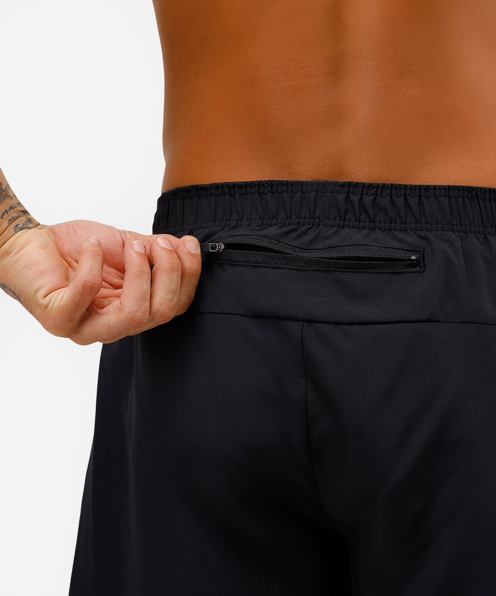 short running masculino esportivo preto