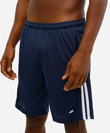 bermuda esportiva masculina texturizada com listras azul