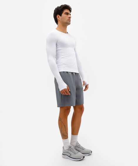 bermuda esportiva masculina texturizada cinza