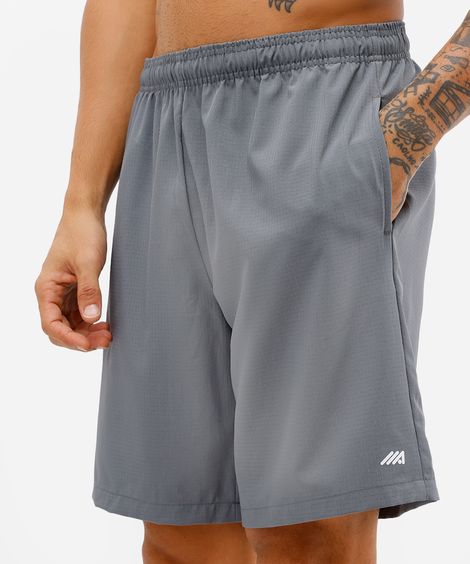 bermuda esportiva masculina texturizada cinza